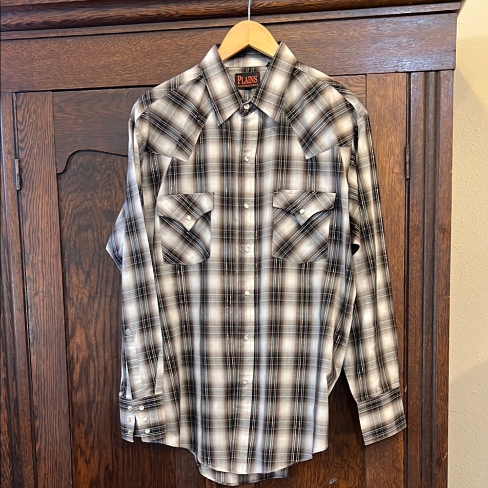 Black, Gray, White and silver western snap Shirt